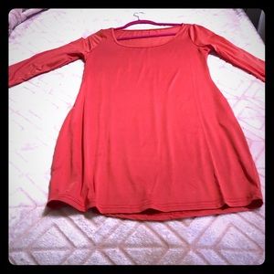 Light silky redish orange club cocktail mini dress